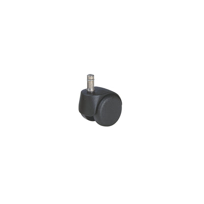 Chair castor, wheel Ø 50 mm, pack of 5, with socket pin with clamp ring, black, 10 x 22 mm, hard, for soft floors.