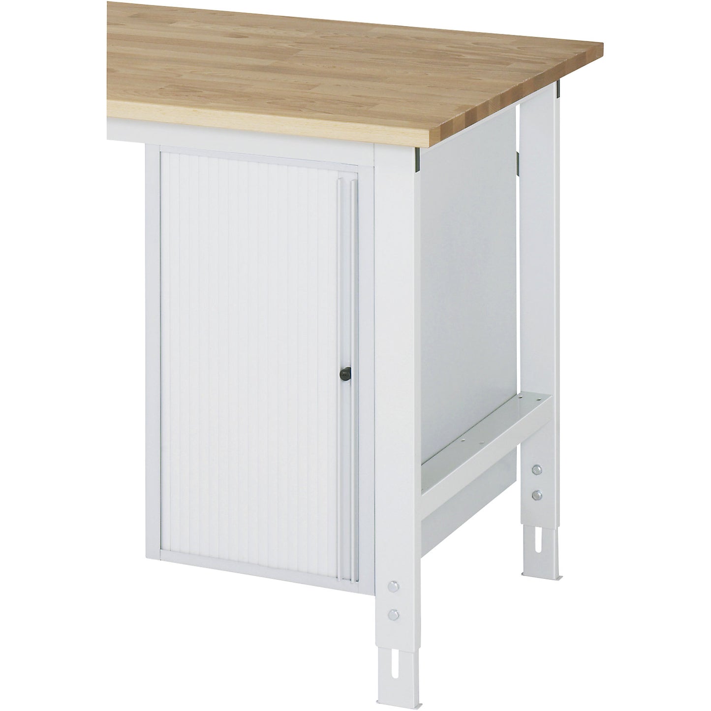 PC roller shutter cupboard, HxWxD 620 x 360 x 650 mm, light grey.