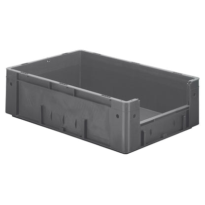 Euro stacking container with handle recess, capacity 31 l, LxWxH 600 x 400 x 175 mm, pack of 2, grey.