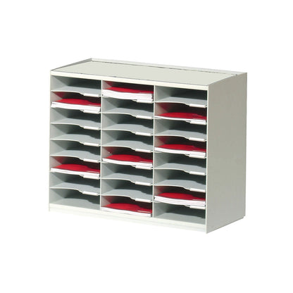 Sorting station, made of polystyrene, 24 compartments, white.