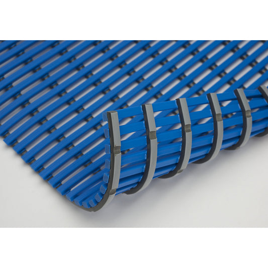 Wet room mat, anti-bacterial, per metre, blue, width 800 mm.