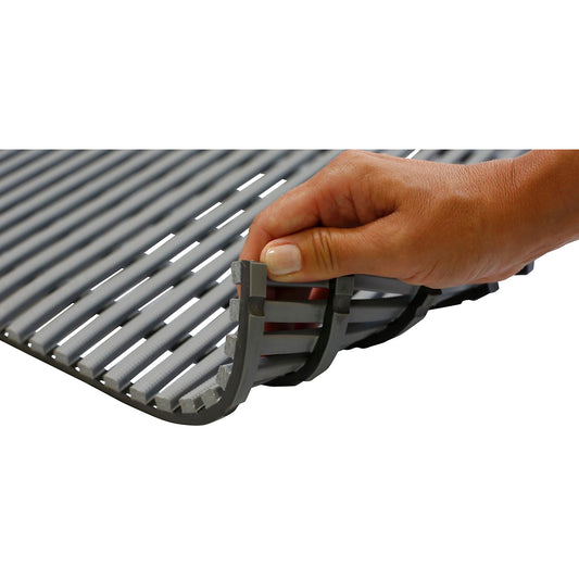 Wet room mat, anti-bacterial, 10 m roll, grey, width 1200 mm.