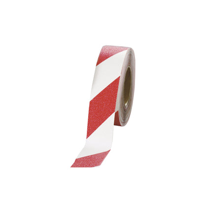 Non-slip tape, self-adhesive, width 50 mm, red/white, roll, pack of 1.