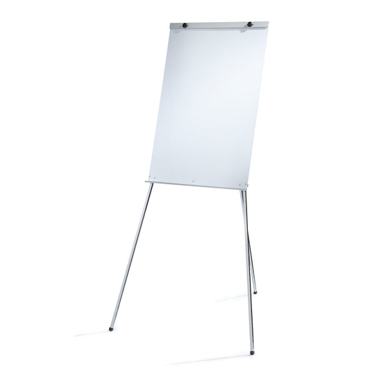 Flip chart, height adjustable with telescopic legs, rear panel WxH 700 x 1000 mm.