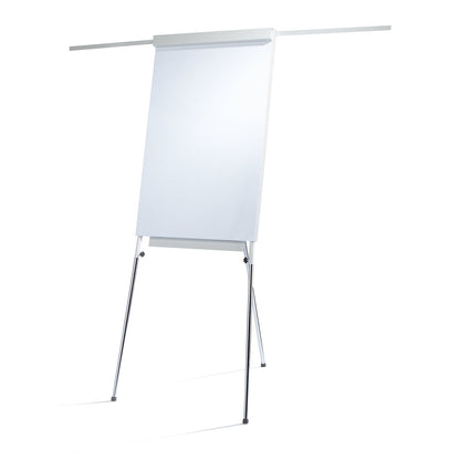 Flip chart, stand model with side arms, magnetic, telescopic legs height adjustable up to 1800 mm.