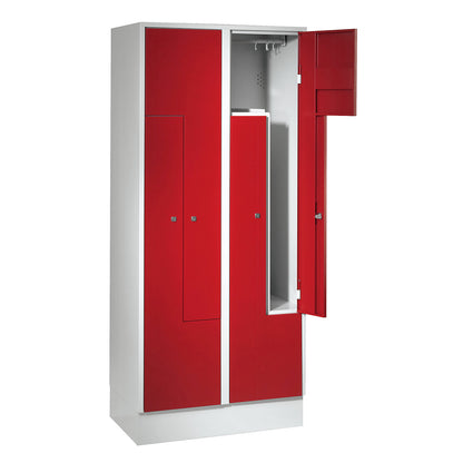 München Z locker, 2 compartments, W 800 mm, doors flame red.
