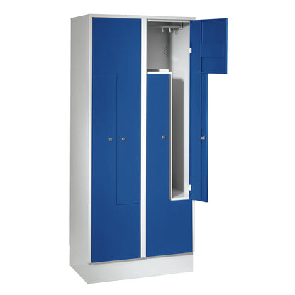 München Z locker, 2 compartments, W 800 mm, doors gentian blue.