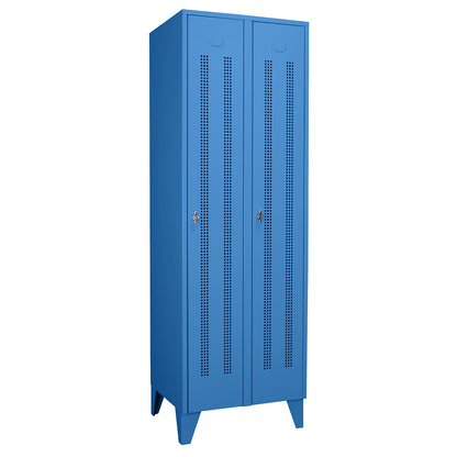 Berlin 1 clothes locker, 2 compartments, light blue, width 600 mm.