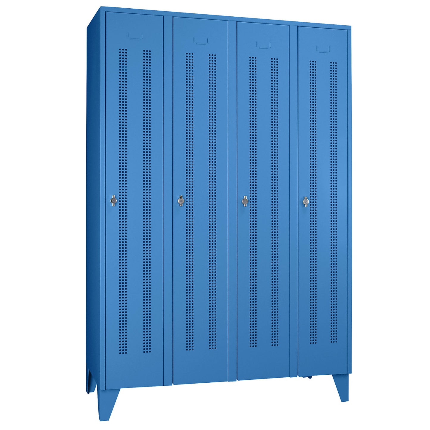 Berlin 1 clothes locker, 4 compartments, light blue, width 1200 mm.