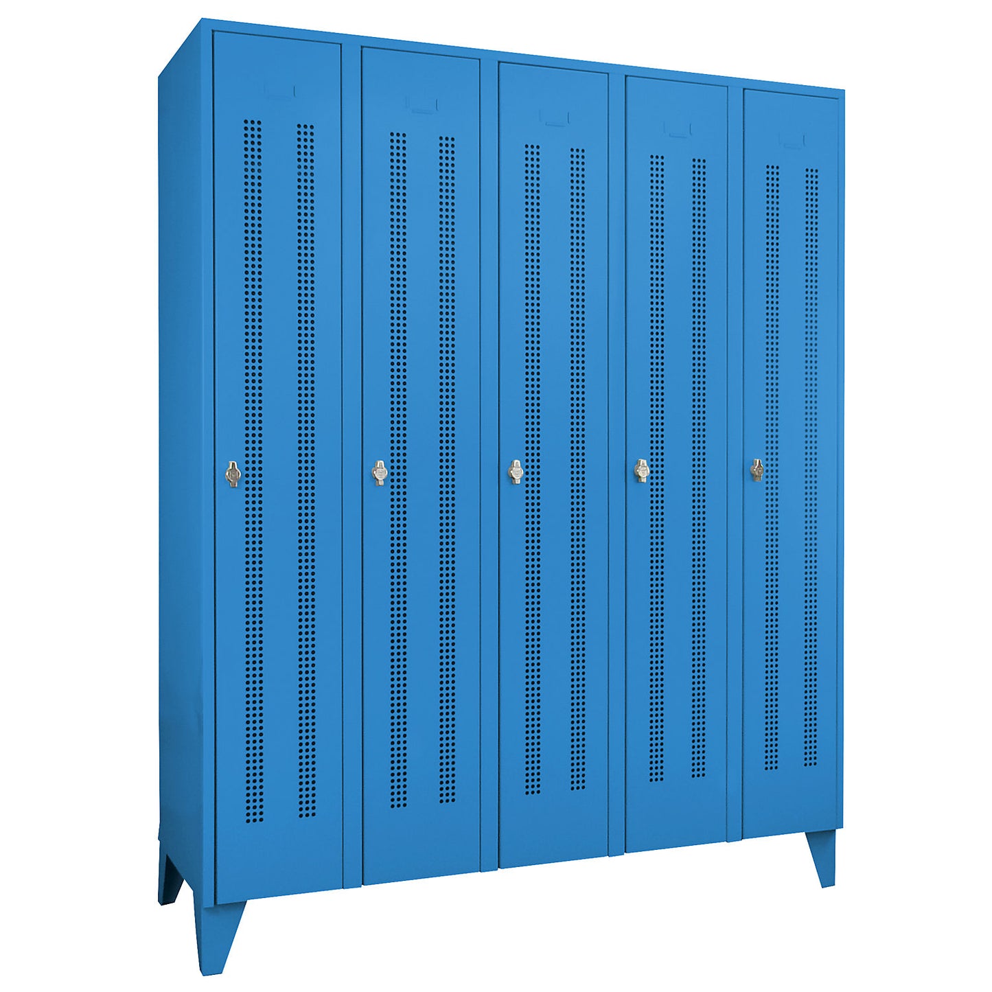 Berlin 1 clothes locker, 5 compartments, light blue, width 1500 mm.
