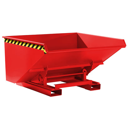 Tilting skip incl. roll-off mechanism, capacity 0.9 m³, LxWxH 1260 x 1570 x 835 mm, red.