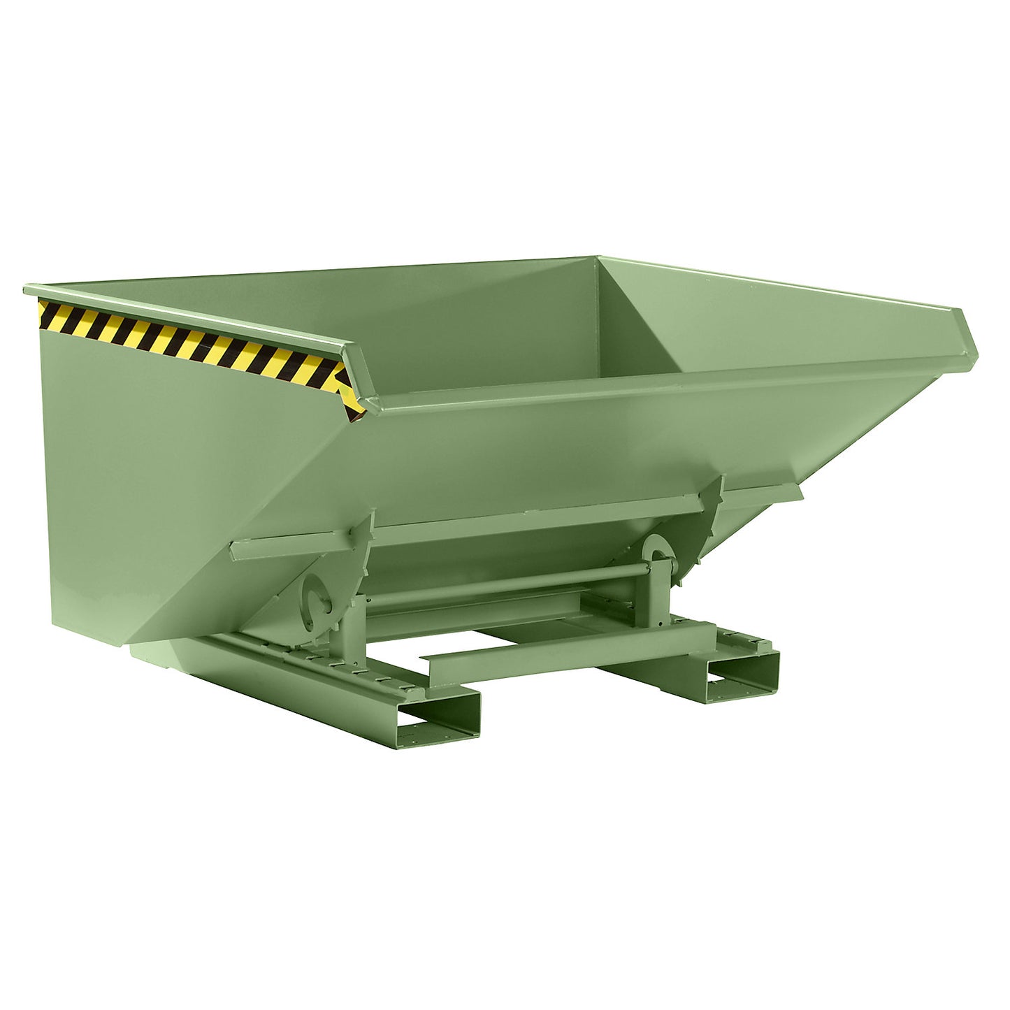 Tilting skip incl. roll-off mechanism, capacity 0.9 m³, LxWxH 1260 x 1570 x 835 mm, green.