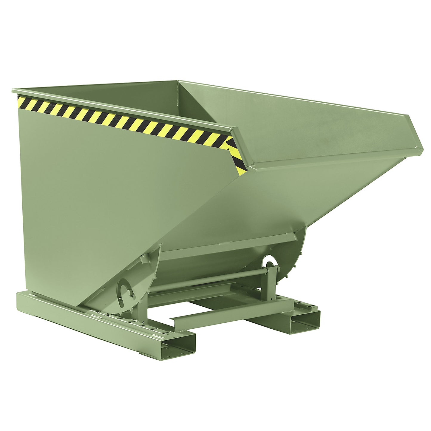 Tilting skip incl. roll-off mechanism, capacity 1.2 m³, LxWxH 1720 x 1070 x 1103 mm, green.
