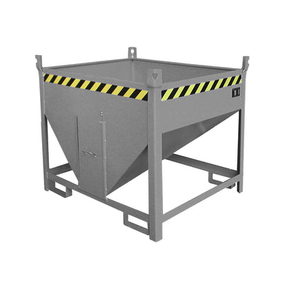 Silo container, capacity 0.50 m³, sliding trap on front side, mouse grey RAL 7005.