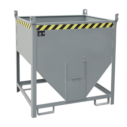 Silo container, capacity 0.75 m³, sliding trap on front side, mouse grey RAL 7005.