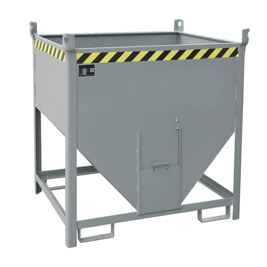 Silo container, capacity 0.75 m³, sliding trap on front side, mouse grey RAL 7005.