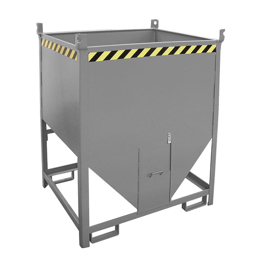 Silo container, capacity 1 m³, sliding trap on front side, mouse grey RAL 7005.