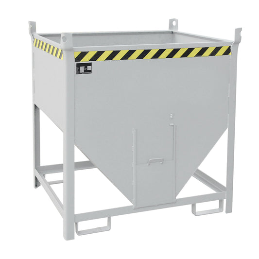 Silo container, capacity 0.75 m³, sliding trap on front side, hot dip galvanised.