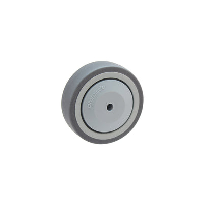 Rubber tyre, thermoplastic, ball bearings, wheel Ø x width 100 x 32 mm.