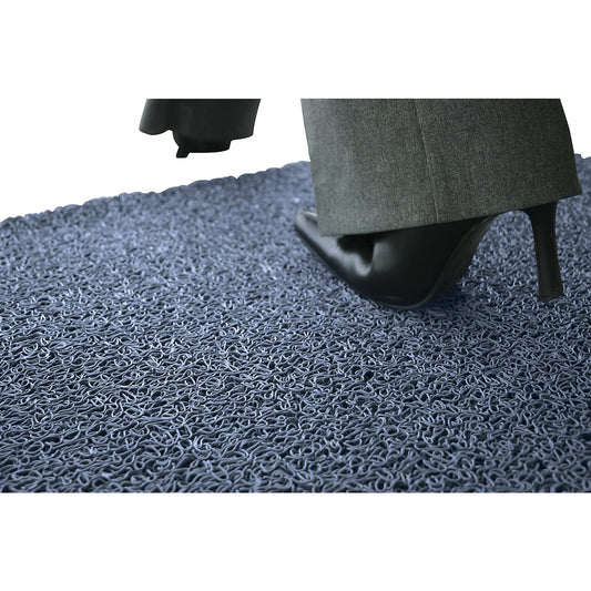 Entrance matting, flame resistant, width 900 mm, sold by the metre, blue.