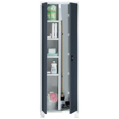 Bremen multi-purpose/cloakroom locker, centre partition, clamp, light grey / charcoal, width 800 mm.