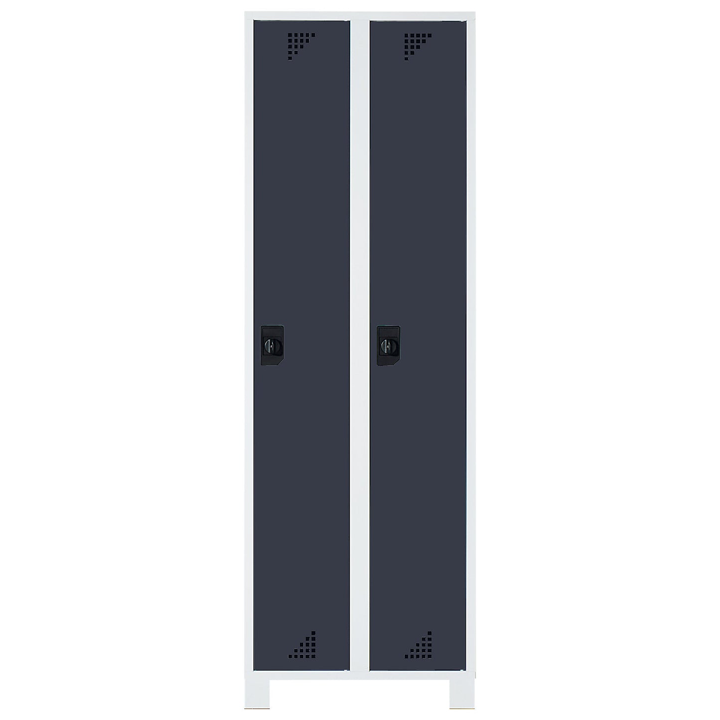 Bremen locker, 2 compartments, light grey / charcoal, width 600 mm.