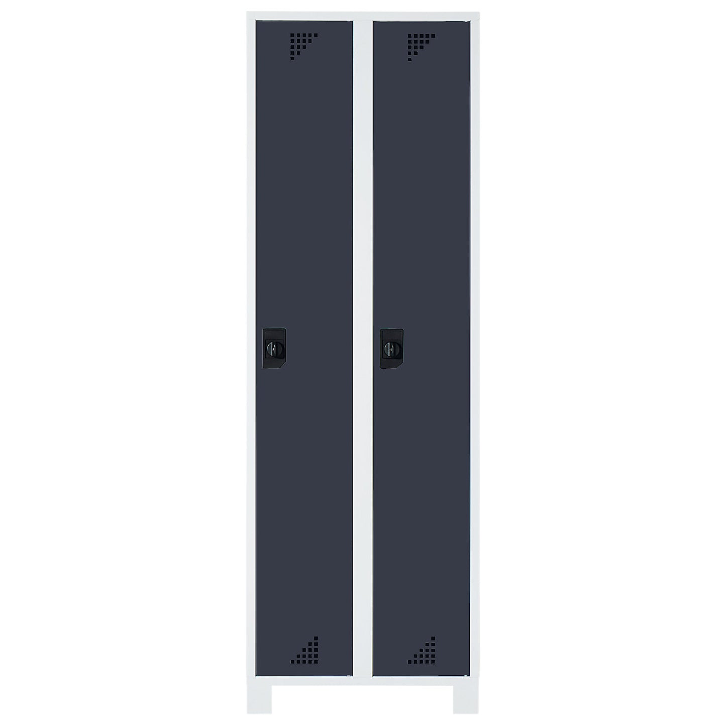 Bremen locker, 2 compartments, light grey / charcoal, width 800 mm.