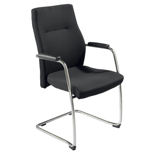 Cantilever chair with arm rests, seat dimensions HxWxD 490 x 575 x 530 mm, overall height 1030 mm.