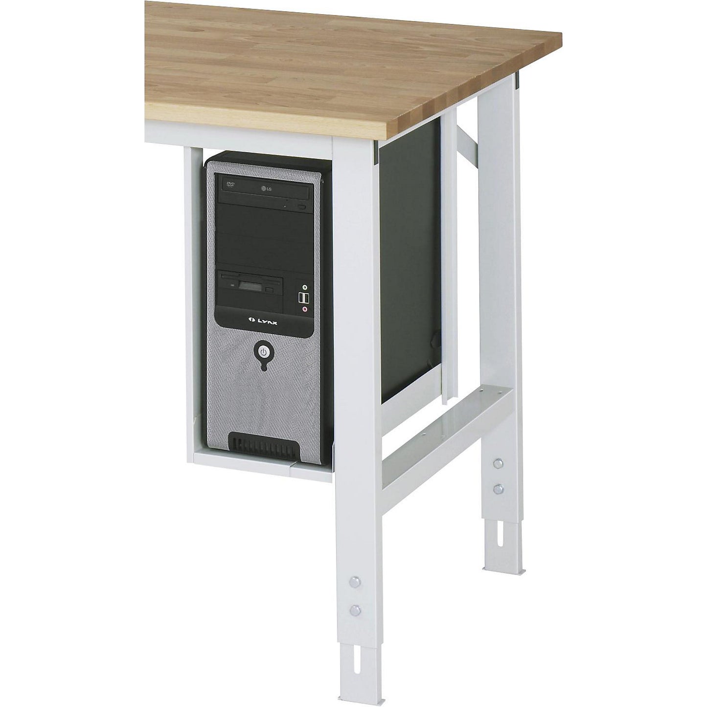 PC holder, width adjustable from 150 - 230 mm, light grey.