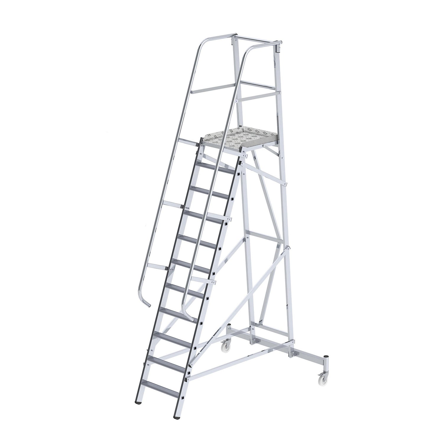 Aluminium folding safety steps, mobile, 11 steps.