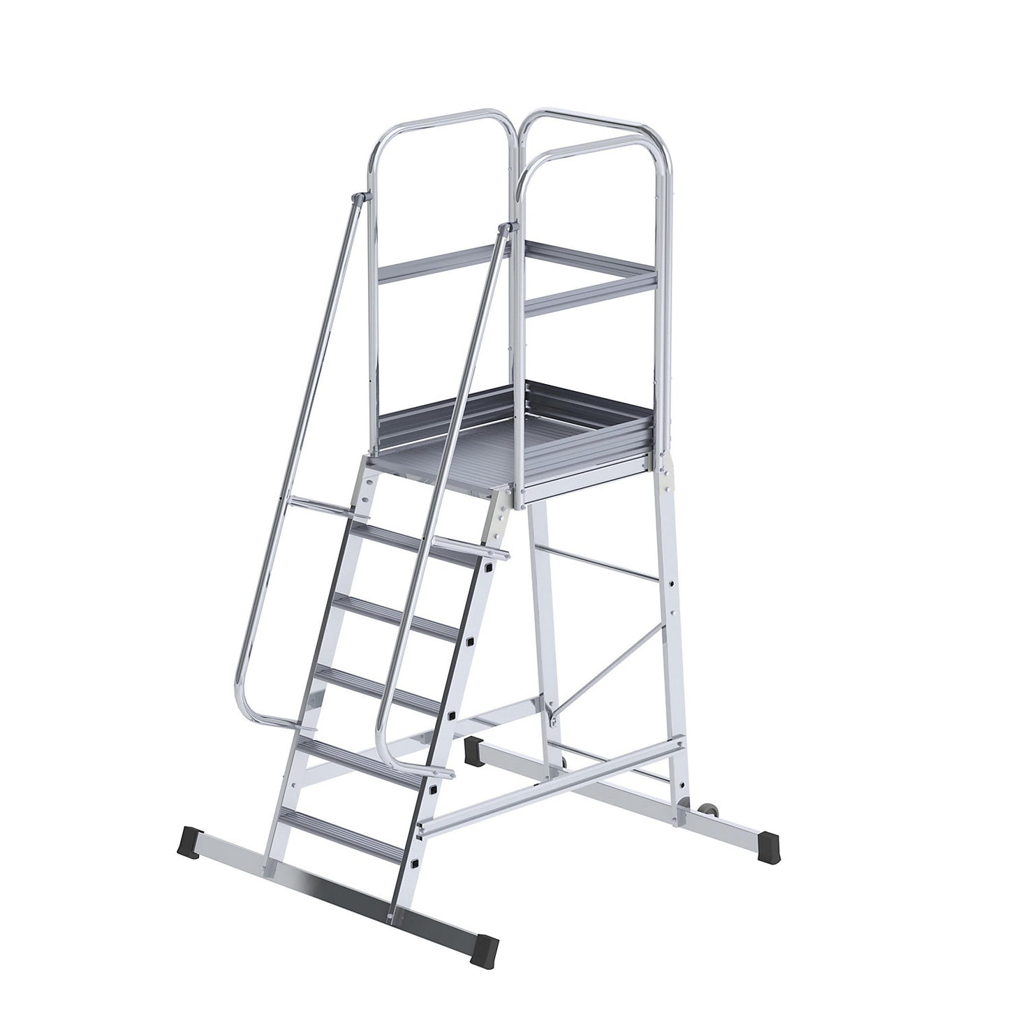 Aluminium mobile safety steps, single sided, mobile, 6 steps.
