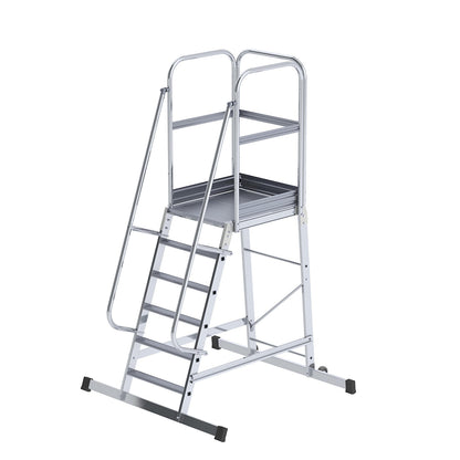 Aluminium mobile safety steps, single sided, mobile, 6 steps.