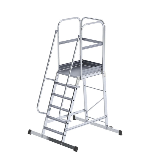 Aluminium mobile safety steps, single sided, mobile, 6 steps.