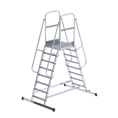 Aluminium mobile safety steps, double sided, mobile, 2 x 8 steps.