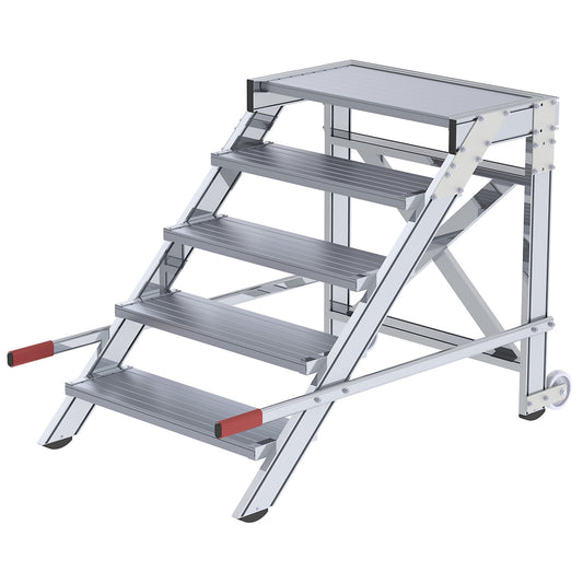 Stair platform, step width 800 mm, max. load 200 kg, 5 steps.
