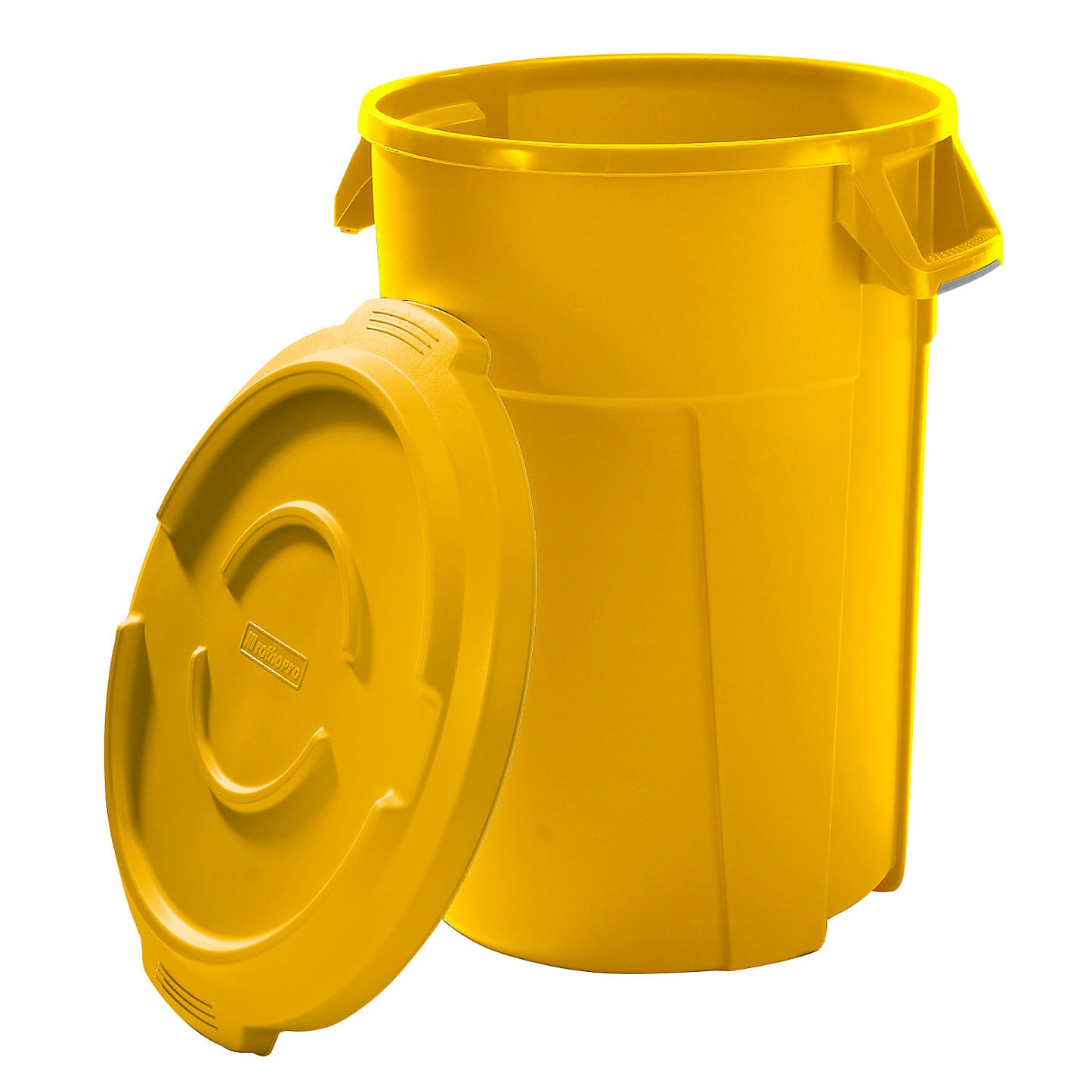 Titan multi-purpose container with lid, food-safe, yellow, capacity 120 L.