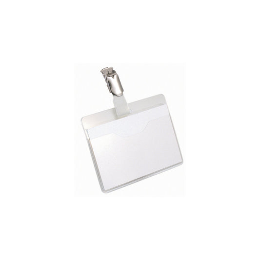 Name badges with clip fastener, HxW 60 x 90 mm, open pocket, pack of 50.