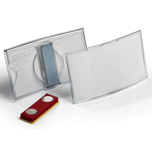 Convex name badge, acrylic, with magnet, pack of 25.
