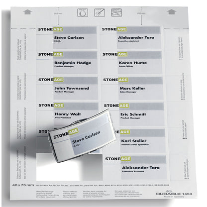 BADGEMAKER sheet inserts, for HxW 40 x 75 mm, pack of 1200, white.