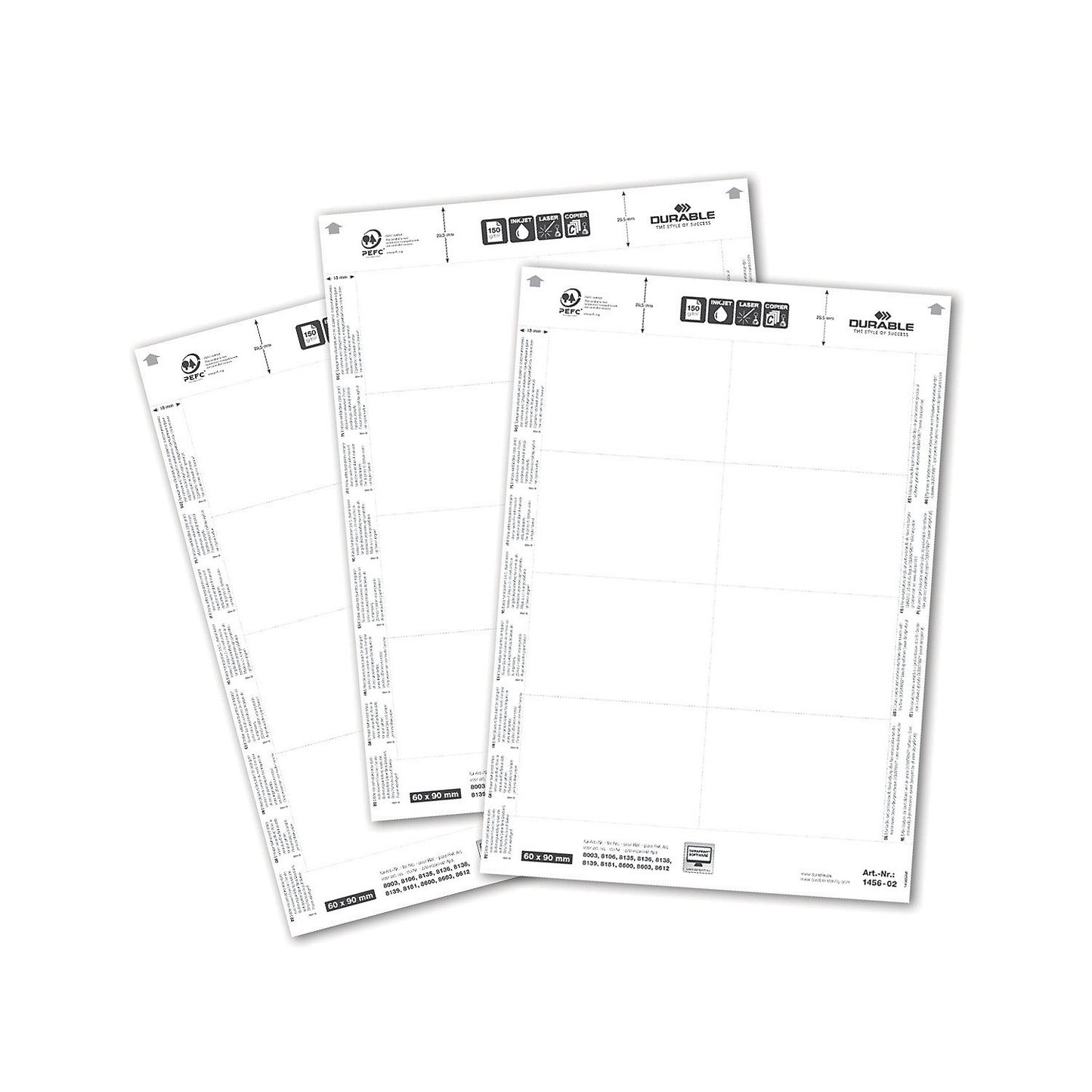 BADGEMAKER sheet inserts, for HxW 60 x 90 mm, pack of 800, white.