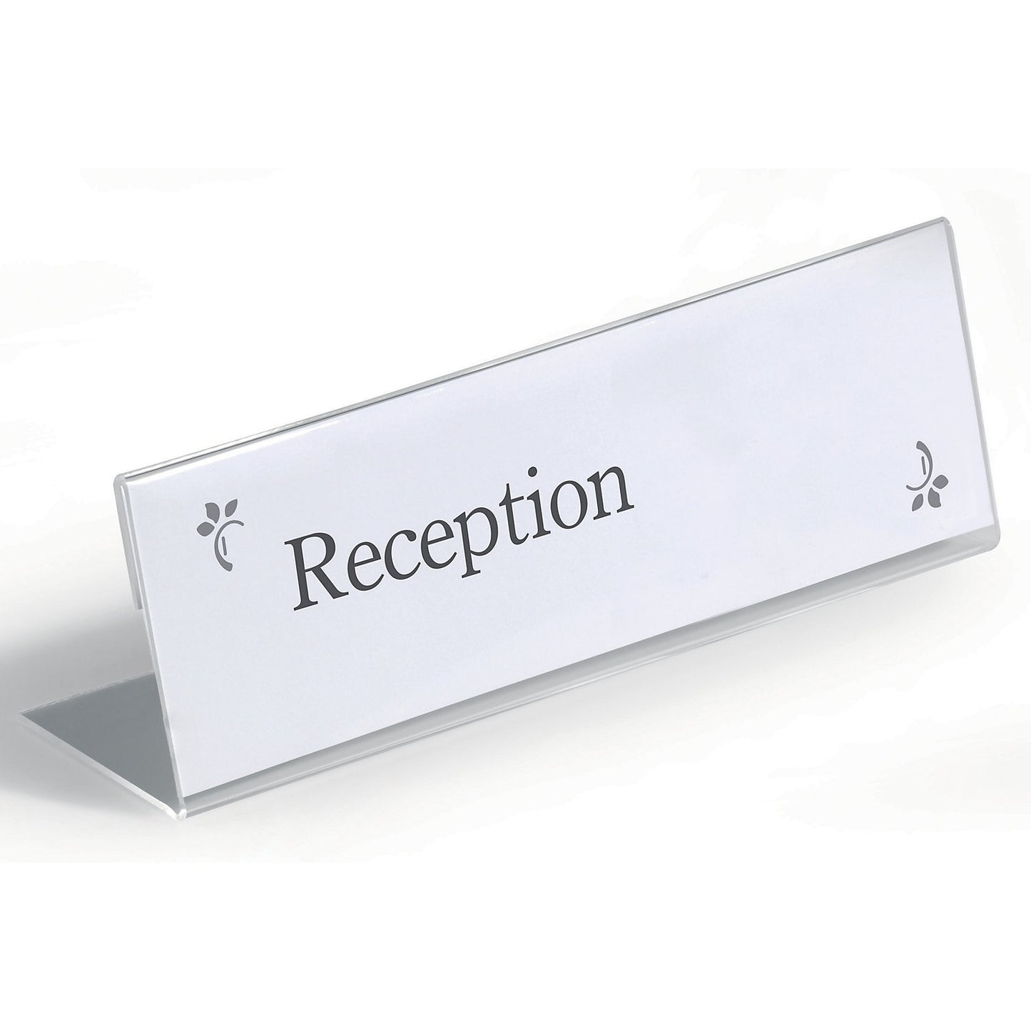 Table place name holder made of acrylic, L-shape, HxW 61 x 210 mm, pack of 20.