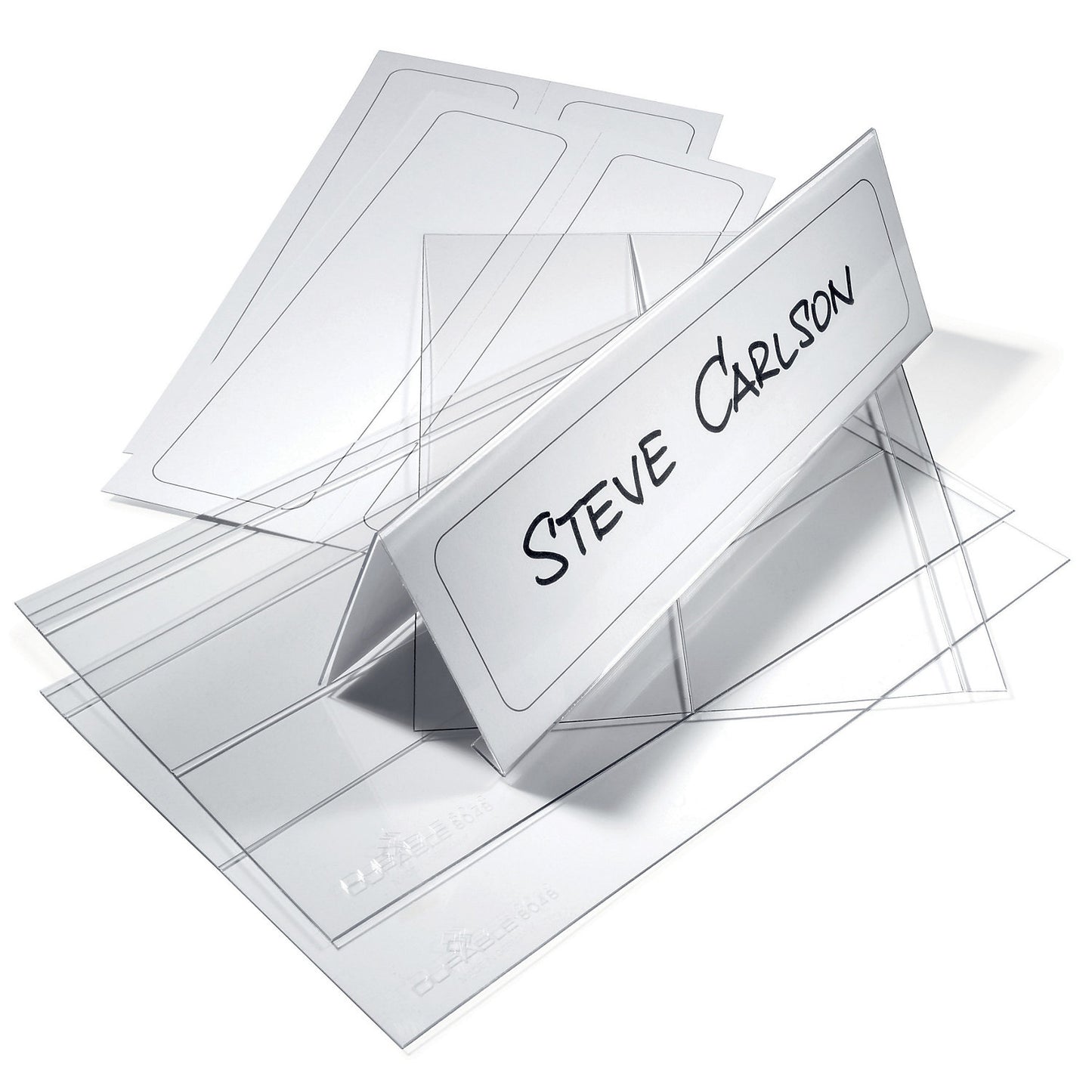 Table place name holder made of PET, HxW 61/122 x 210 mm, pack of 30.