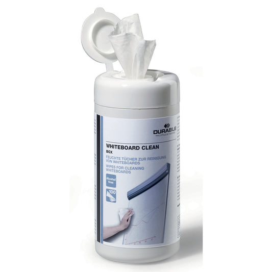 Whiteboard cleaning cloths, in a dispensing can, pack of 24 cans.