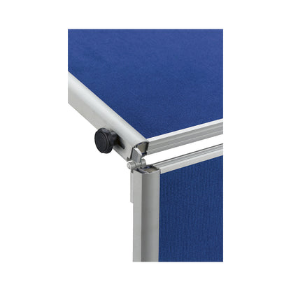 MAULpro presentation board, folding, blue fabric / whiteboard, WxH 1200 x 1500 mm.
