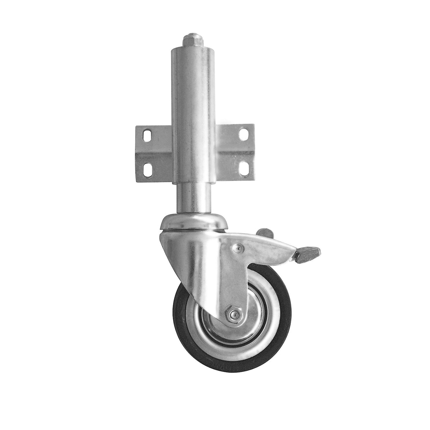 Wheel set, pack of 4 sprung castors with wheel stops, for work platform.
