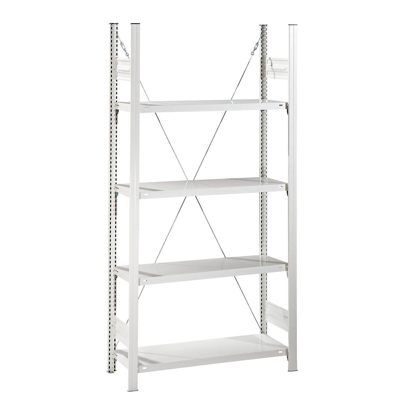 Hygienic boltless shelving unit, shelf unit height 2000 mm, 4 shelves, WxD 1225 x 385 mm, extension shelf unit.