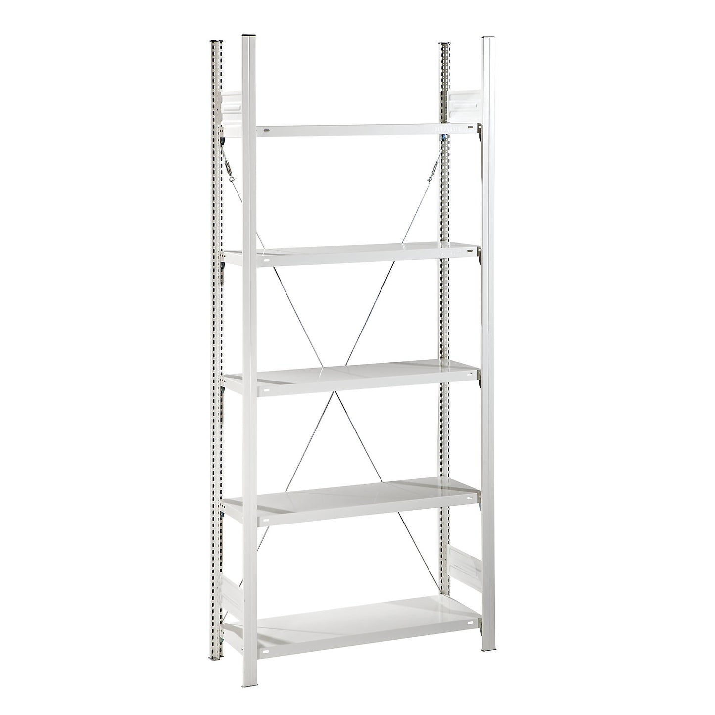 Hygienic boltless shelving unit, shelf unit height 2350 mm, 5 shelves, WxD 1275 x 585 mm, standard shelf unit.
