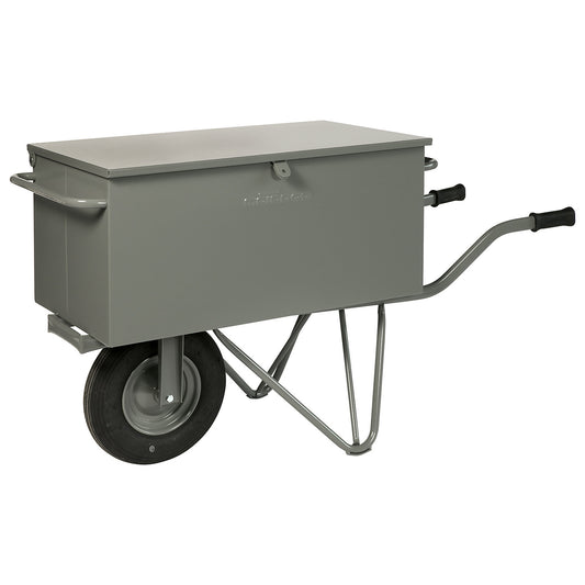 Tool wheelbarrow, folding, lockable, puncture proof tyres.