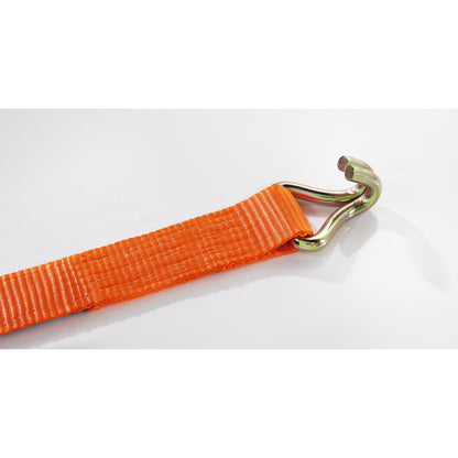 Cargo restraint strap, standard ratchet with pointed hook, max. tensioning force 5000 kg, pack of 2, length 8000 mm.
