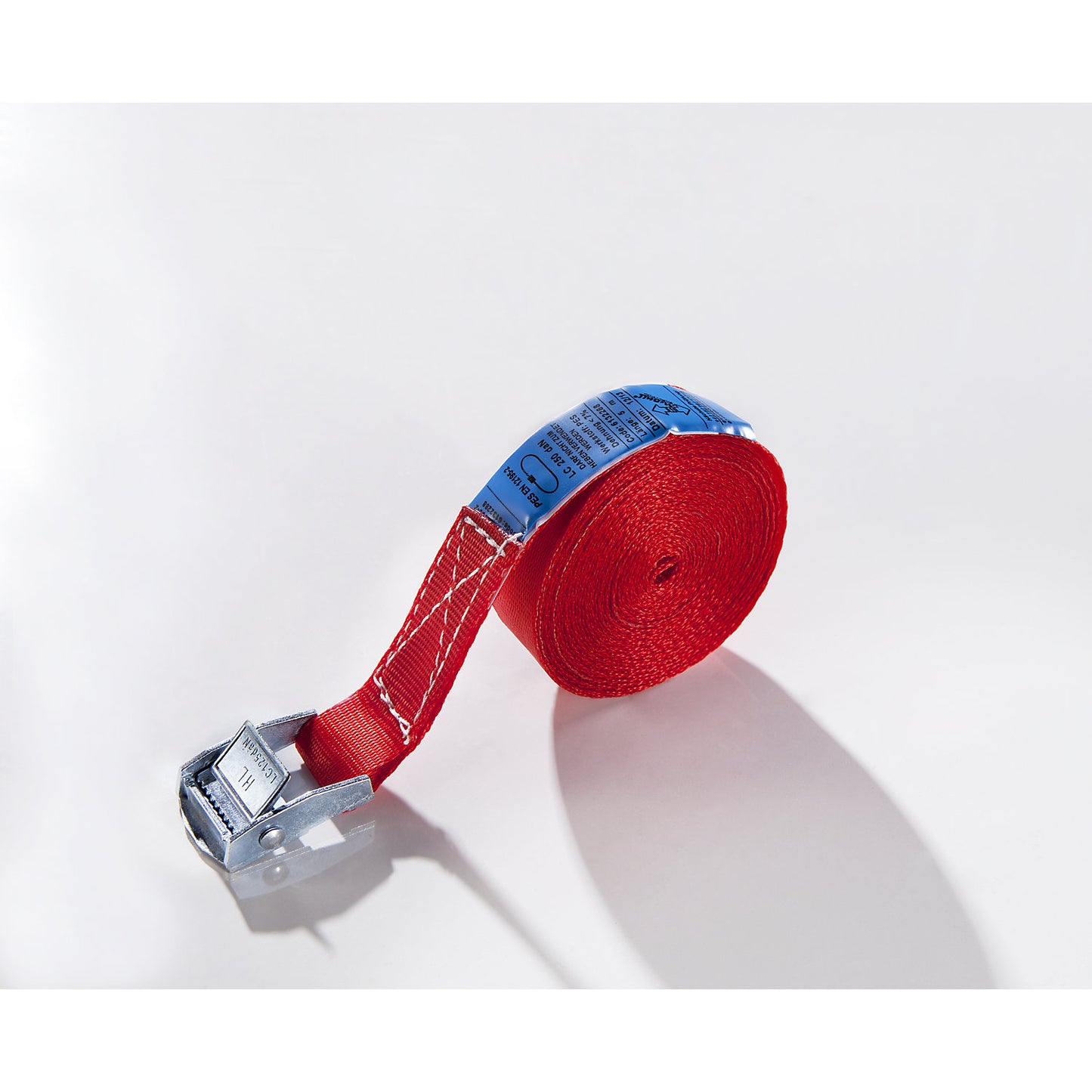 Cargo restraint strap, clamping lock, max. tensioning force 250 kg, pack of 10, length 5000 mm.